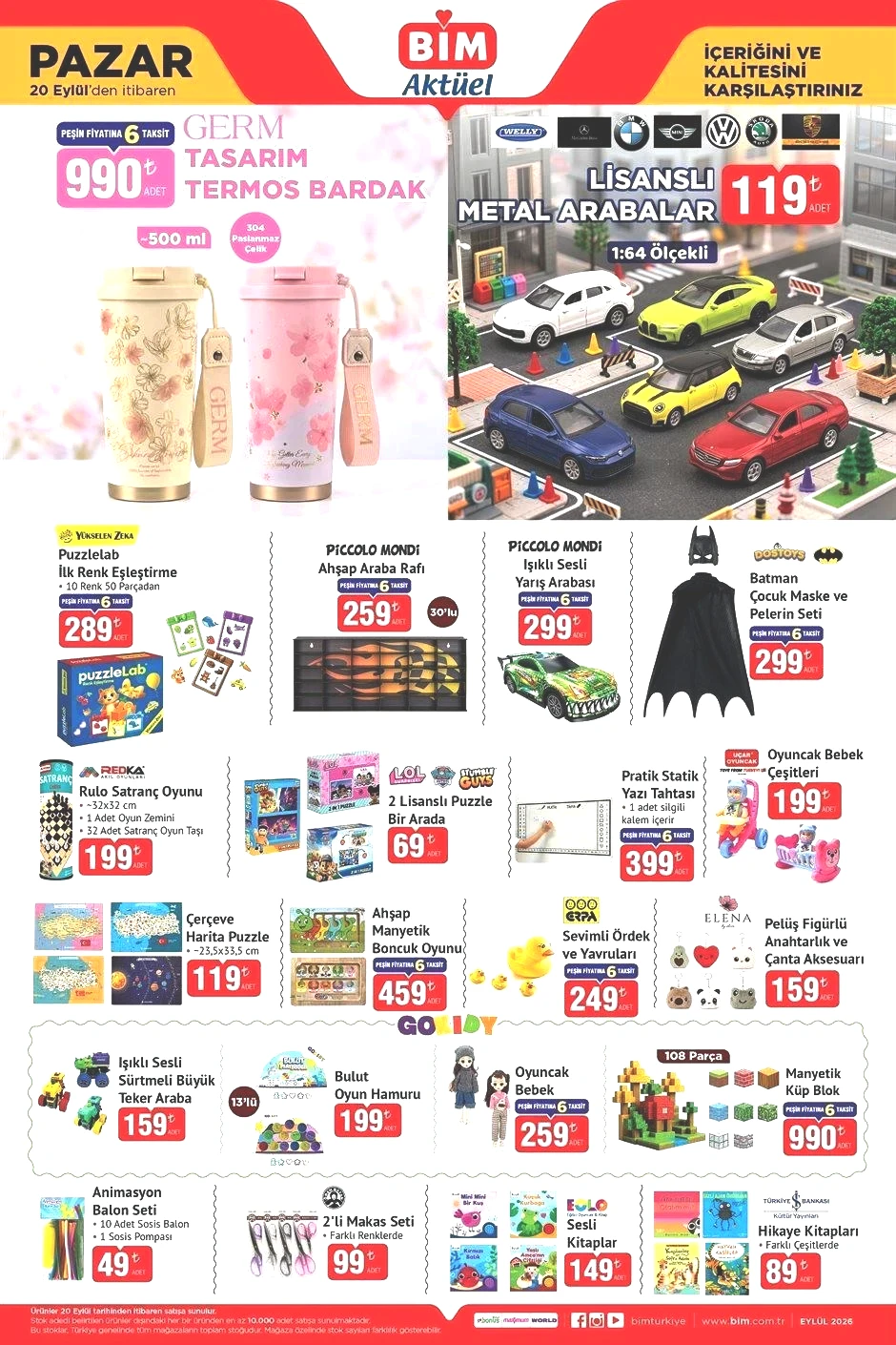 20 EYLÜL PAZAR BİM AKTÜEL ÜRÜNLER KATALOĞU