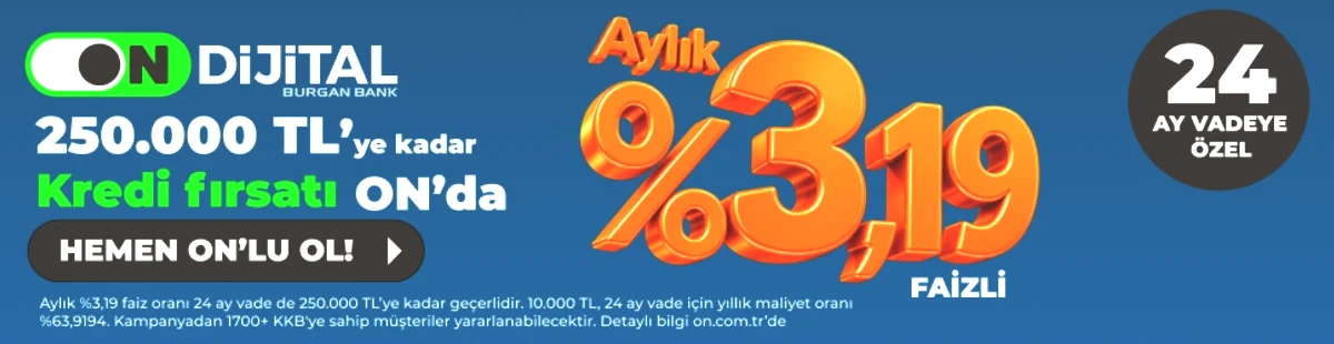250.000 TL'ye Kadar Kredi Fırsatı ON'da!
