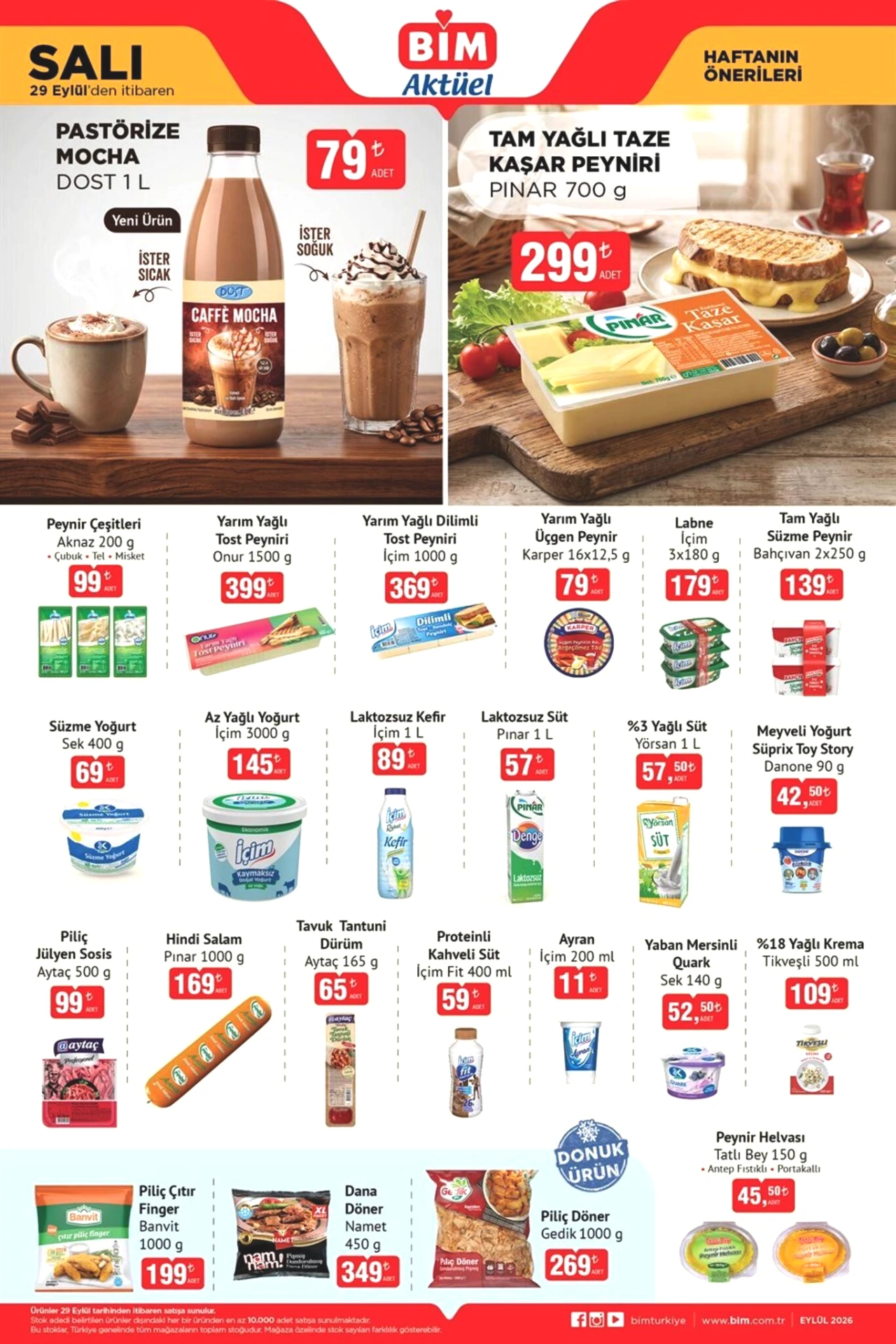 BİM'de Salı Fırsatı! 29 Eylül Aktüel Kataloğunda Kahve ve Peynir Ucuzladı: Mocha 79 TL, Kaşar 299 TL